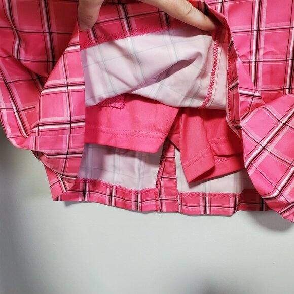 IZOD XFG Golf Skort Skirt Shorts Mini Athleisure Pickleball Pink Plaid Women's 2 - Picture 5 of 16